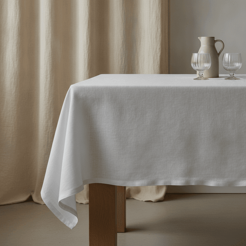 Classic white tablecloth