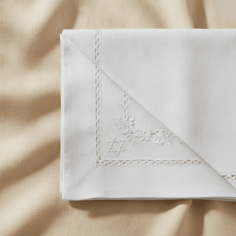 Embroidered Shabbat tablecloth