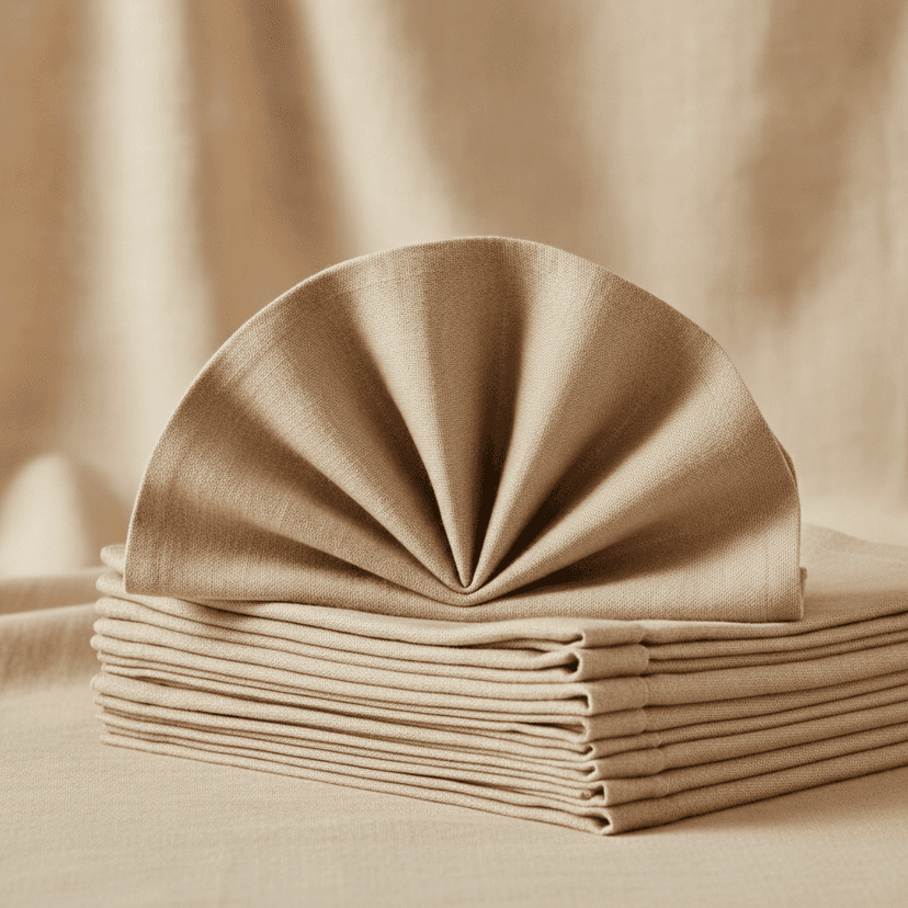 Beige cloth napkin